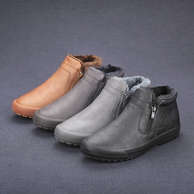 Waterproof Winter Boot - 冬のメンズブーツ高品質防水レザーブーツ厚みのある豪華な暖かいスノーブーツ冬の男性カジュアルアンクルブーツプラットフォームブーツ