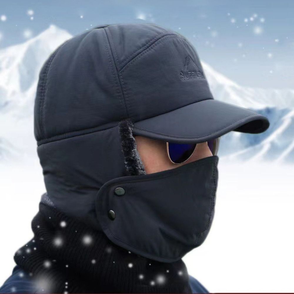 Balaclava Ski Mask - 防風冬帽子冬スキーコットン暖かい雪用帽子耳保護耳当てマスク付き厚いバラクラバ男性女性用