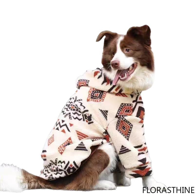 Sherpa Hoodie Fleece - フード付き犬用コート 冬用 暖かい 厚手 パーカー 中型・大型の寒い時期の犬用、防寒ペット服