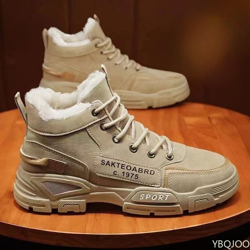 Waterproof Winter Boot - ファッショナブルで多用途なワークウェア、ハイカットメンズシューズ、秋冬新作、メンズコットンシューズ、暖かいカジュアル滑り止めスノーブーツ