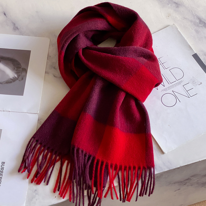 100%ウールスカーフ メンズ レディース 冬用 厚手 暖か - Wool Scarf Men のレビューと価格
