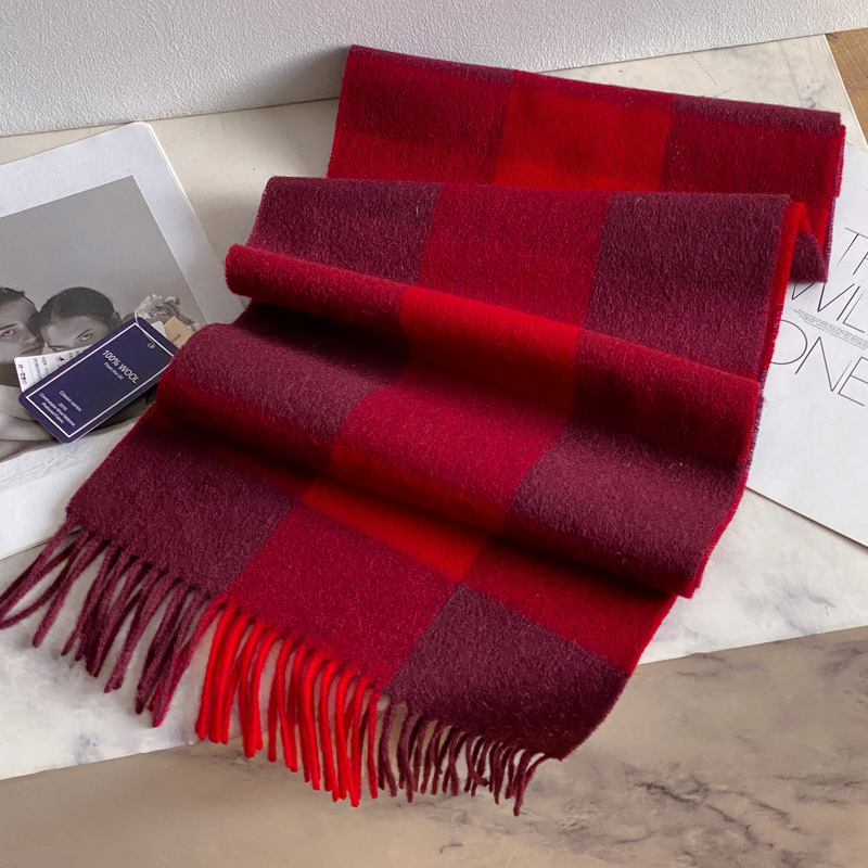 100%ウールスカーフ メンズ レディース 冬用 厚手 暖か - Wool Scarf Men のレビューと価格