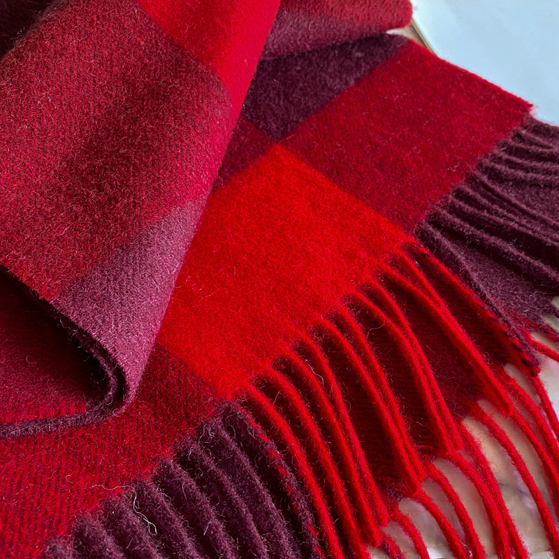 100%ウールスカーフ メンズ レディース 冬用 厚手 暖か - Wool Scarf Men のレビューと価格