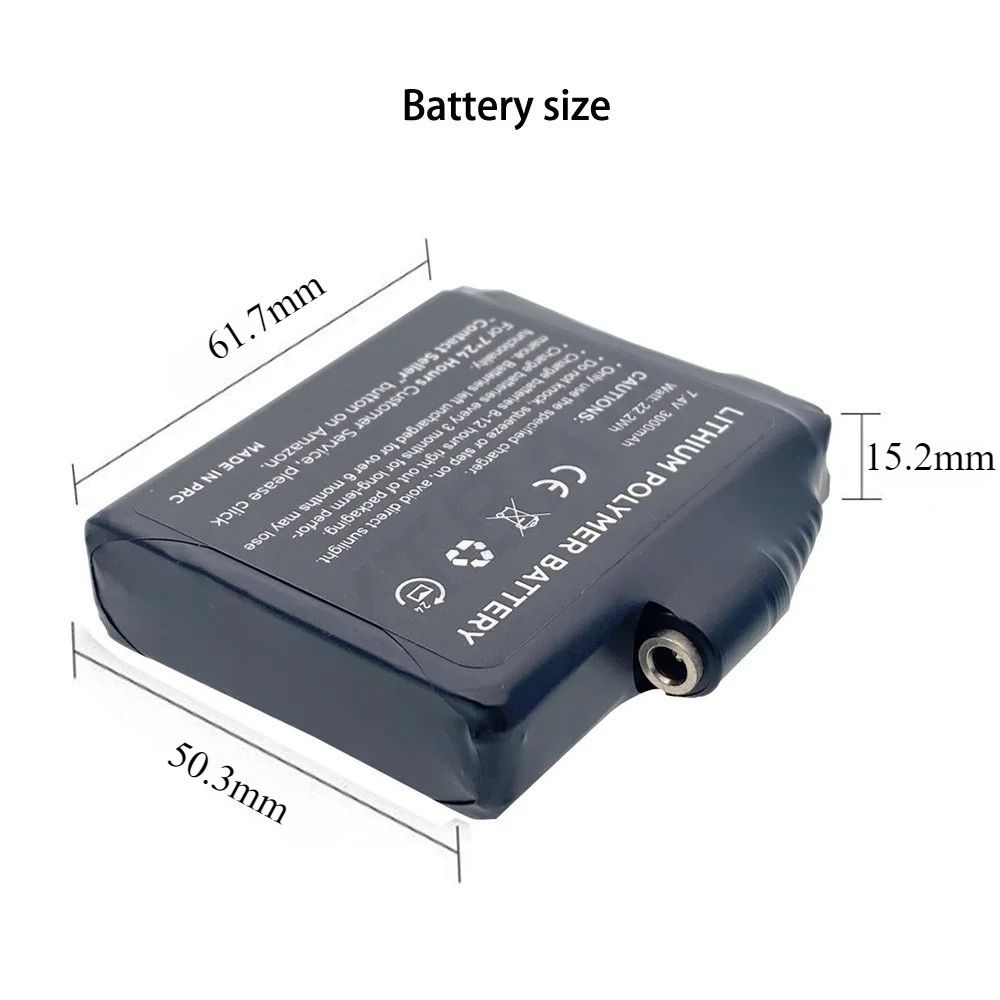 グローブバッテリー 7.4V 3000mAh ポリマー充電式 - Heated Vest Battery のレビューと価格