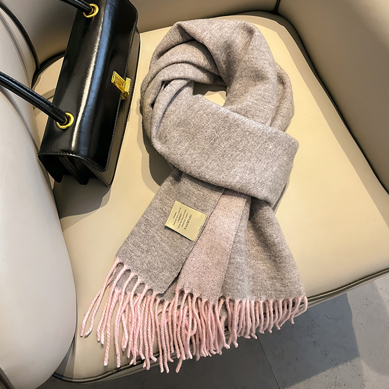新作100%ウールスカーフ 男女兼用 冬用 暖かい 両面 厚 - Wool Scarf Men のレビューと価格