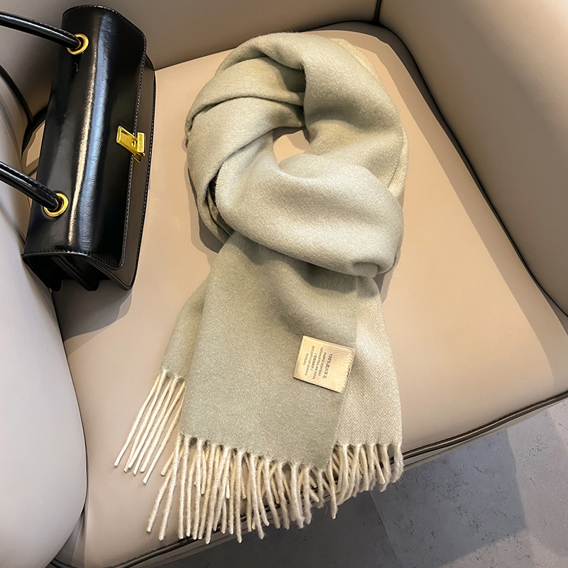 新作100%ウールスカーフ 男女兼用 冬用 暖かい 両面 厚 - Wool Scarf Men のレビューと価格