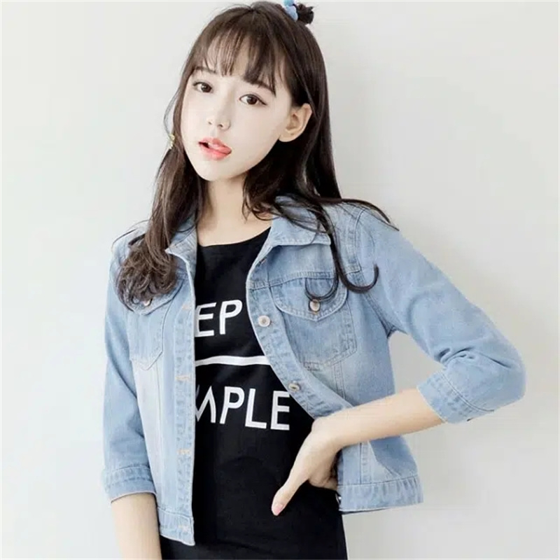 デニムジャケットの女性半袖ジーンズジャケット女性弾性快適なデ - Down Jacket Packable のレビューと価格