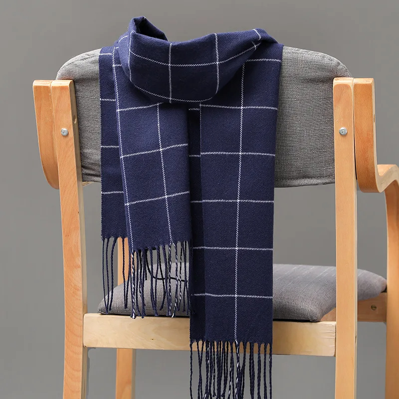 2023 新しい冬の男性スカーフ保温カシミヤスカーフカジュア - Wool Scarf Men のレビューと価格