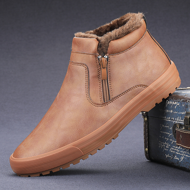 冬のメンズブーツ高品質防水レザーブーツ厚みのある豪華な暖かい - Waterproof Winter Boot のレビューと価格