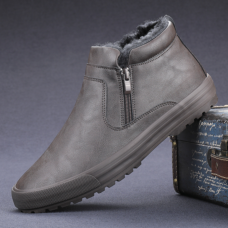 冬のメンズブーツ高品質防水レザーブーツ厚みのある豪華な暖かい - Waterproof Winter Boot のレビューと価格