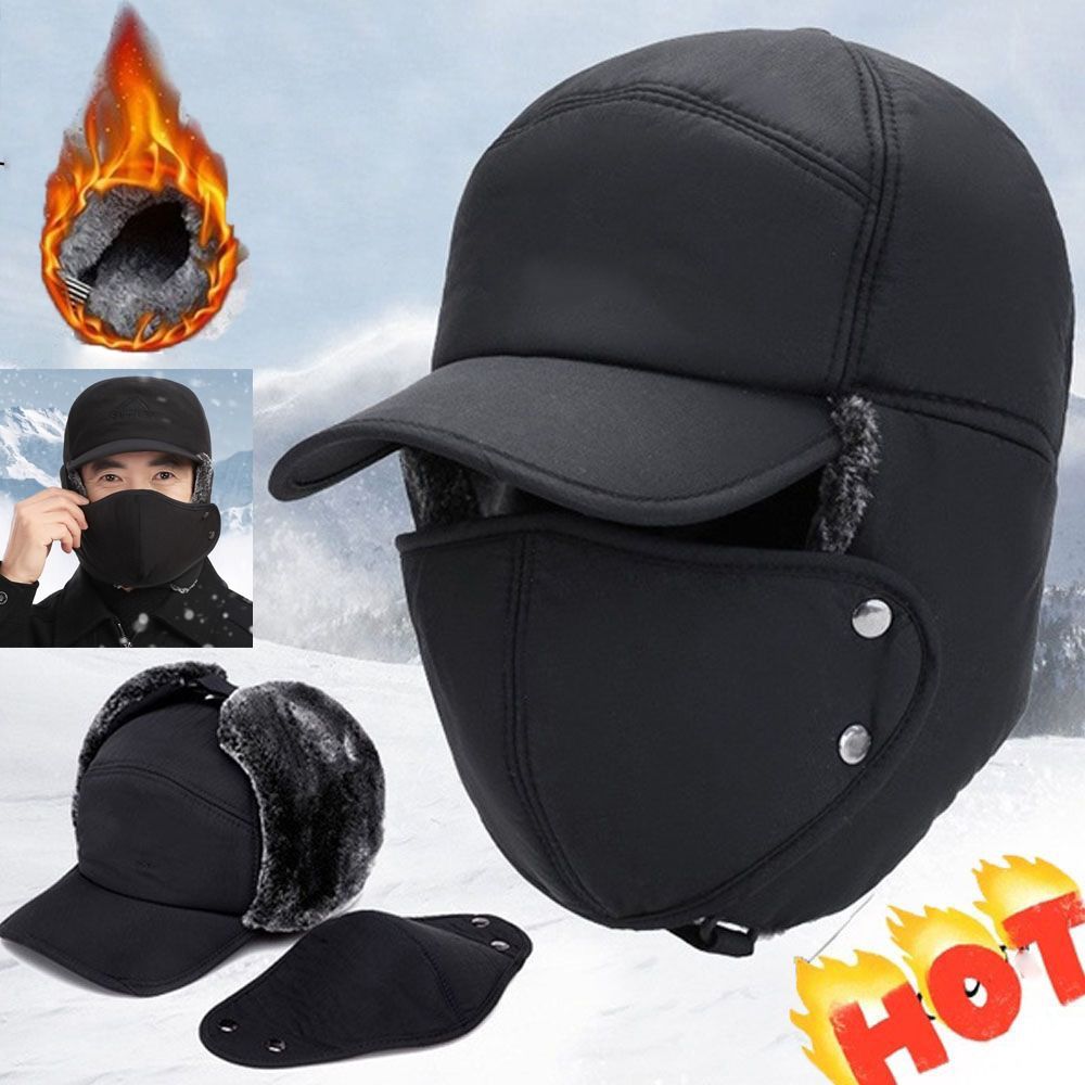 防風冬帽子冬スキーコットン暖かい雪用帽子耳保護耳当てマスク付 - Balaclava Ski Mask のレビューと価格