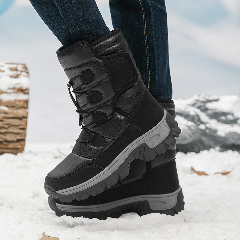 新しい暖かい男性豪華なスノーブーツハイトップ冬メンズブーツ防 - Waterproof Winter Boot のレビューと価格