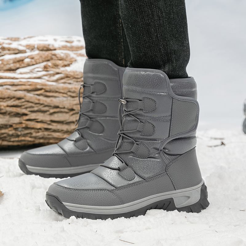 新しい暖かい男性豪華なスノーブーツハイトップ冬メンズブーツ防 - Waterproof Winter Boot のレビューと価格