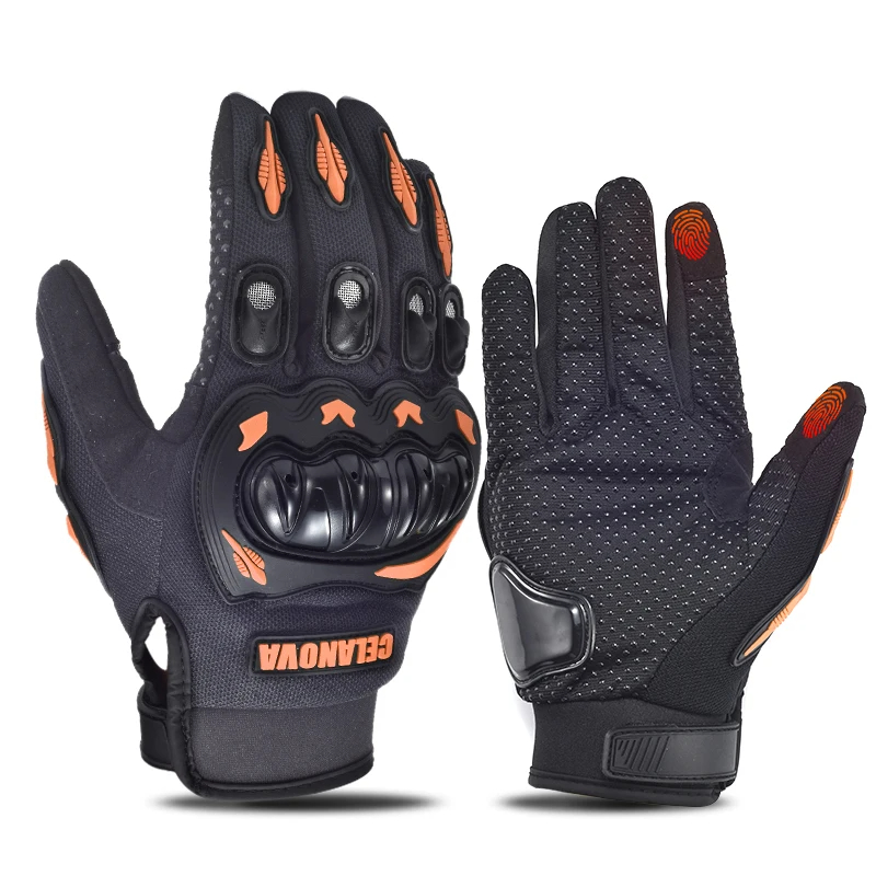 新しい男性用自転車オートバイグローブ、ハードナックル、タッチ - Touch Screen Gloves のレビューと価格