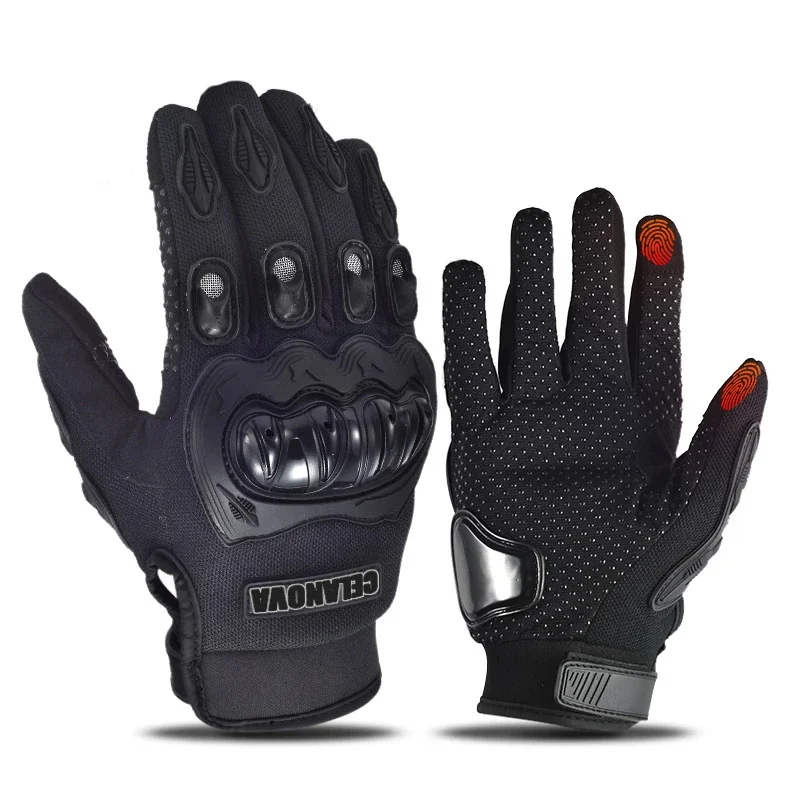 新しい男性用自転車オートバイグローブ、ハードナックル、タッチ - Touch Screen Gloves のレビューと価格