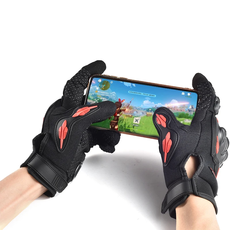 新しい男性用自転車オートバイグローブ、ハードナックル、タッチ - Touch Screen Gloves のレビューと価格