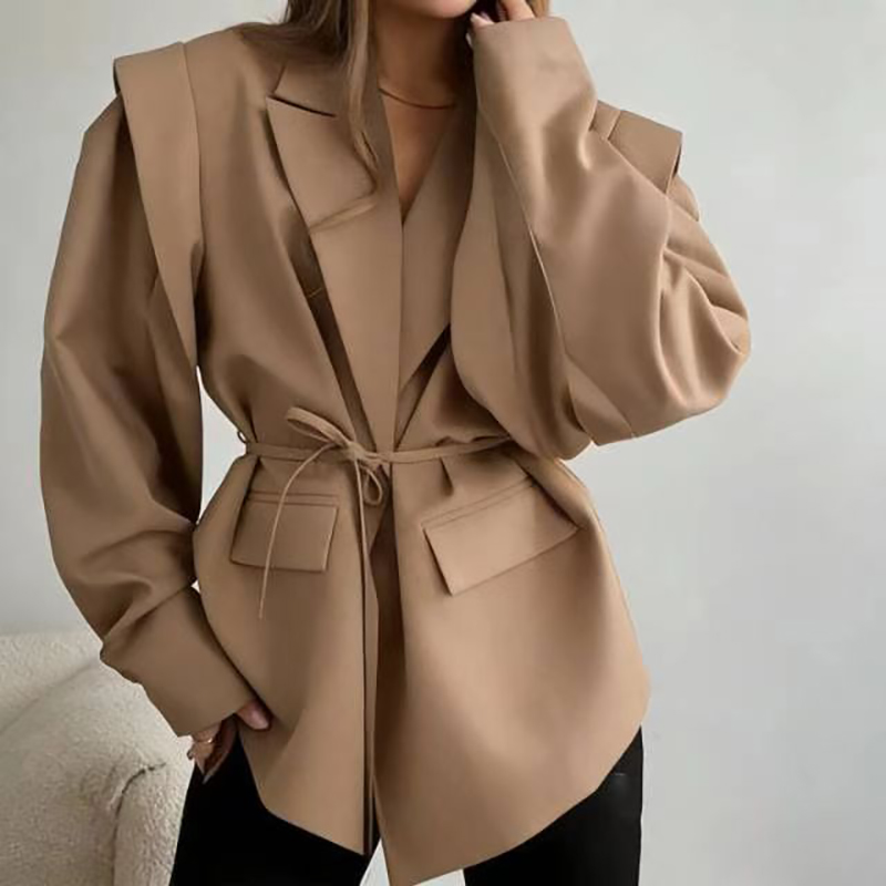 特大ブレザージャケット女性カジュアルソリッドターンダウンカラ - Down Jacket Packable のレビューと価格