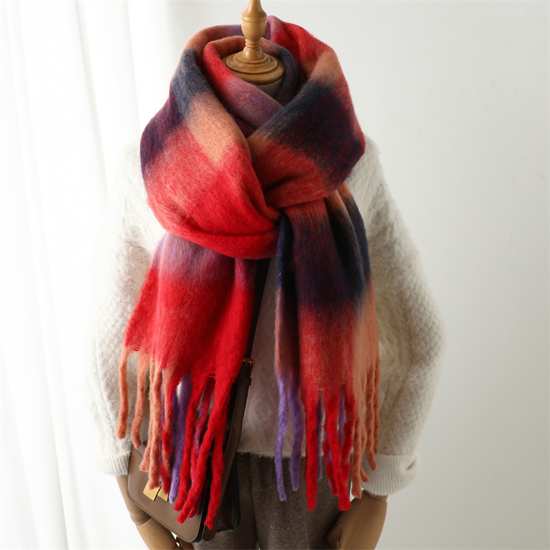新作秋冬グリッドスカーフ 女性用 240*38cm 男性用  - Wool Scarf Men のレビューと価格
