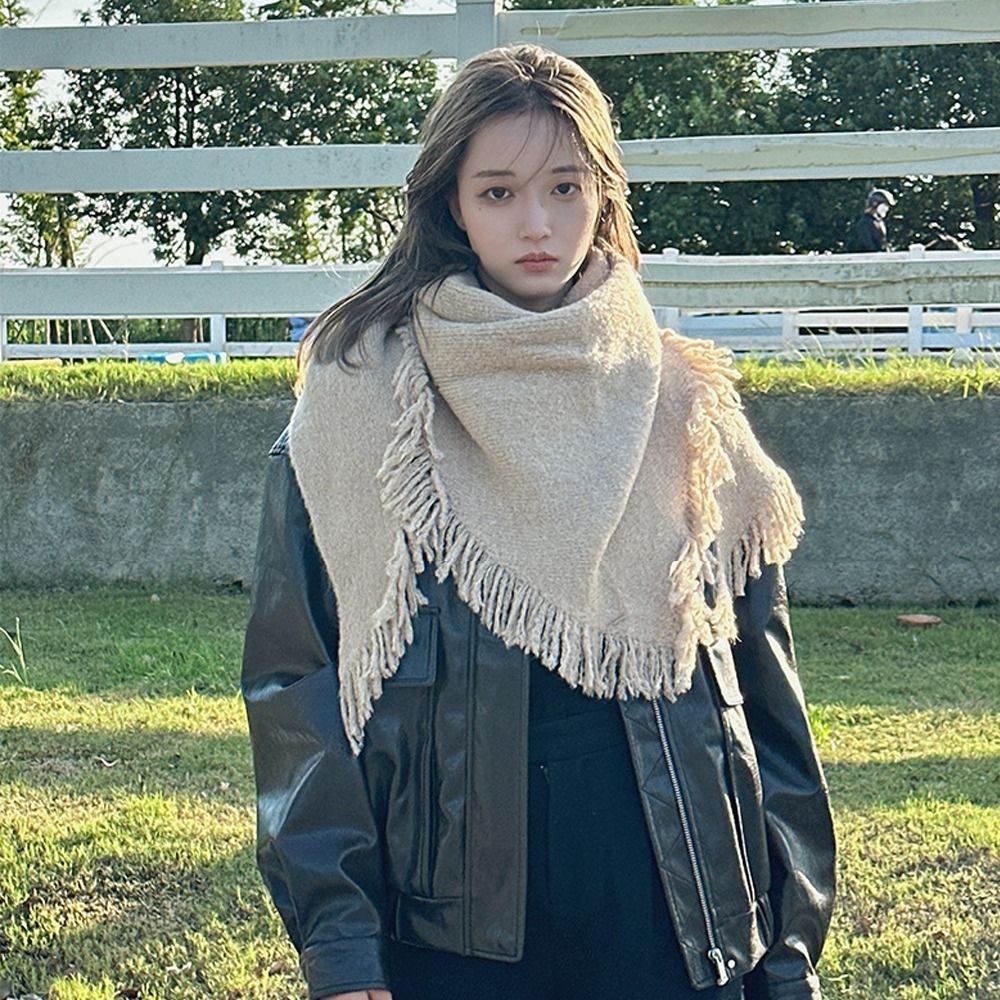 女性用の厚く編まれた三角形のショール、耐寒性のラップ、多用途 - Shawl Wrap Winter のレビューと価格