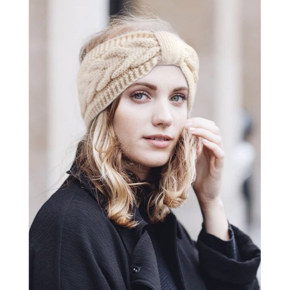 冬ニット女性ヘッドバンド厚いフリース裏地かぎ針編みターバンツ - Winter Headband Fleece のレビューと価格